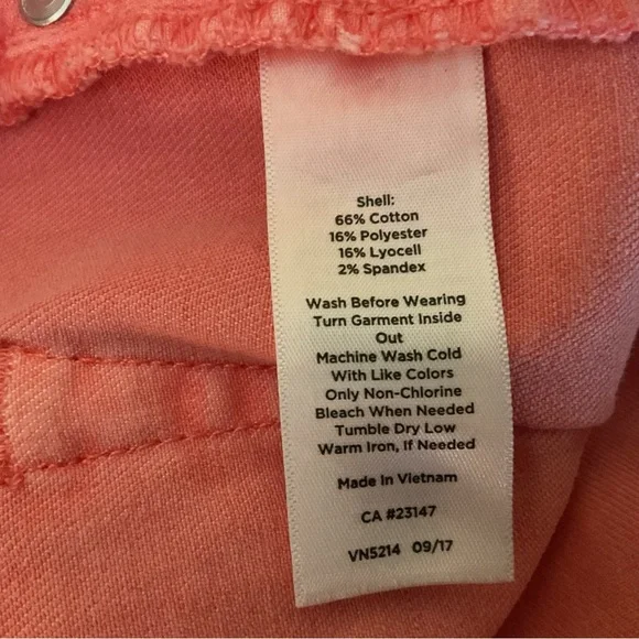 Talbots Straight Leg Crop Women’s Pink Denim Cropped Jeans. Size 14P - Picture 5 of 5